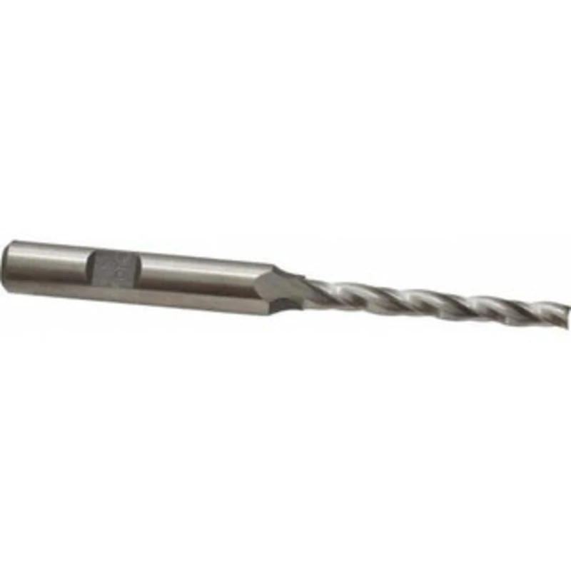 Made in USA 0.5 per Side 3/16 Small End Diam 1-3/4 LOC 3-Flute High Speed Steel Tapered Square End Mill Uncoated, 3/8...